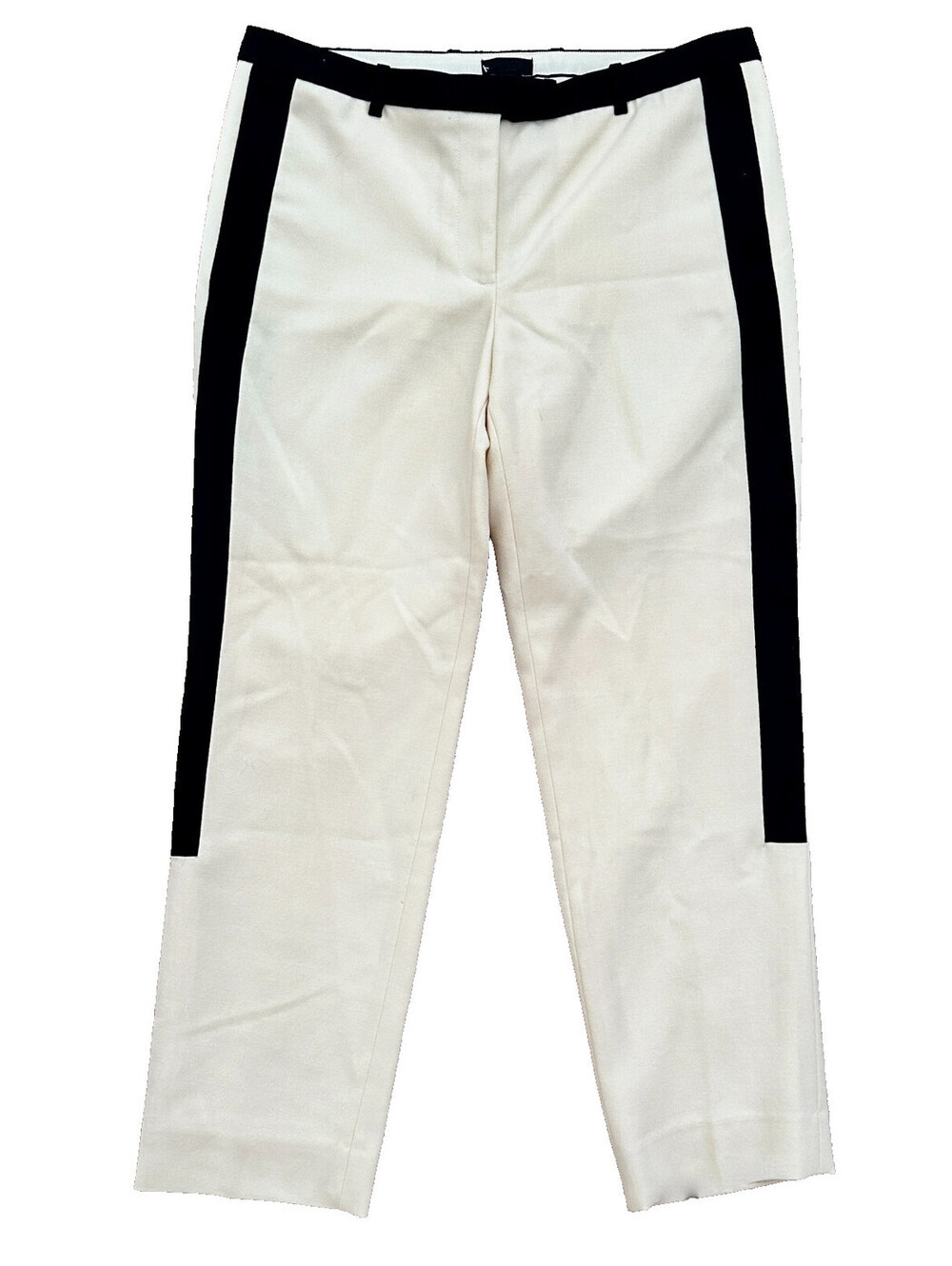 NWT J.Crew J Crew Collection Ivory Black Tuxedo Dress Pants 100% Wool Lined 8